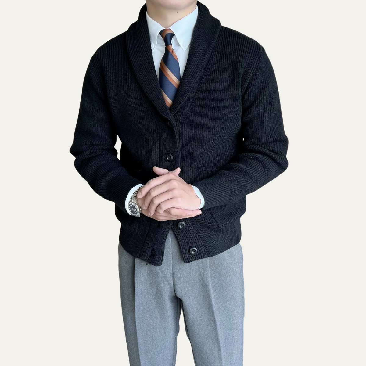 Men's Soft Knit Cardigan Button Up Sweater