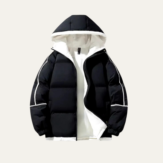 Men's Waterproof Puffer Jacket Hooded Winter Coat - Fashinoza