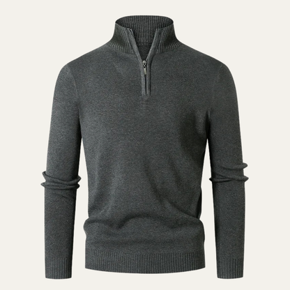 Men's High Collar Quarter Zip Sweater Knit - Fashinoza