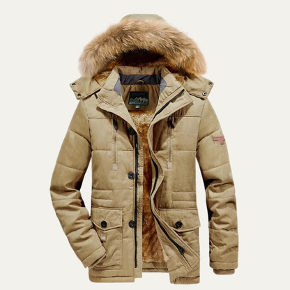 Men's Fleece Lined Hooded Parka Jacket