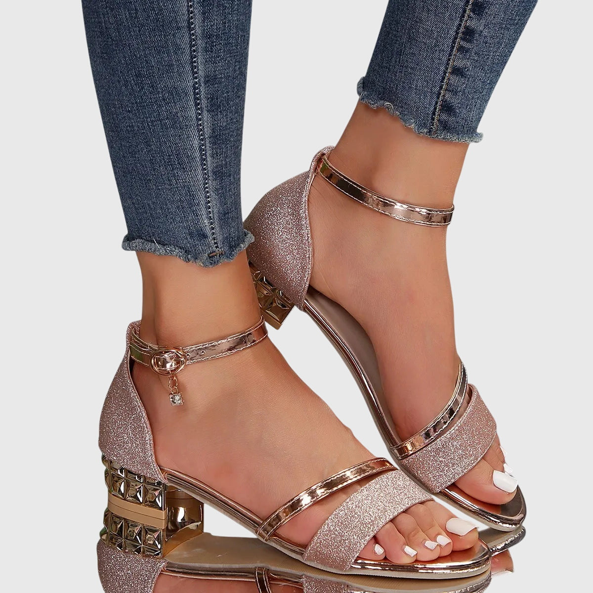 Lily | Womens Ankle Strap Block Heel Sandals