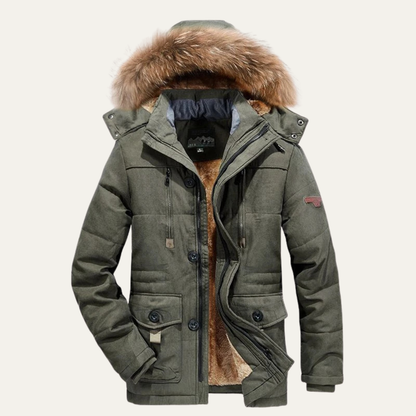 Men's Fleece Lined Hooded Parka Jacket