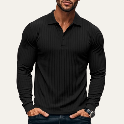 Men's Ribbed Polo Shirt Knitted