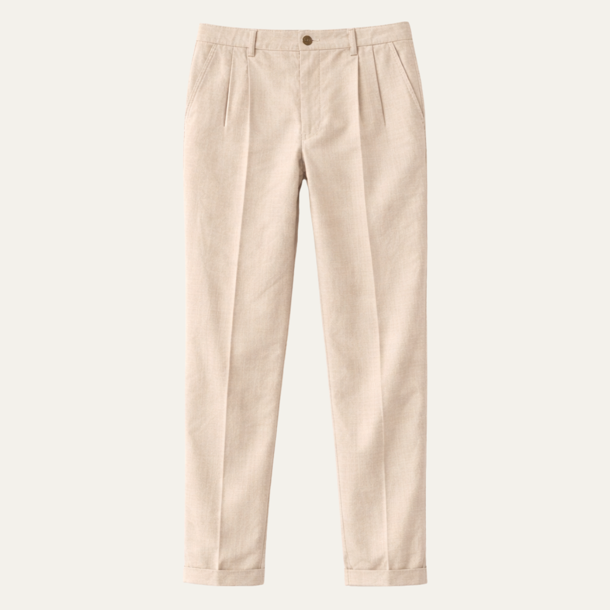 Men's Slim Fit Linen Dress Pants Lightweight Beige - Fashinoza