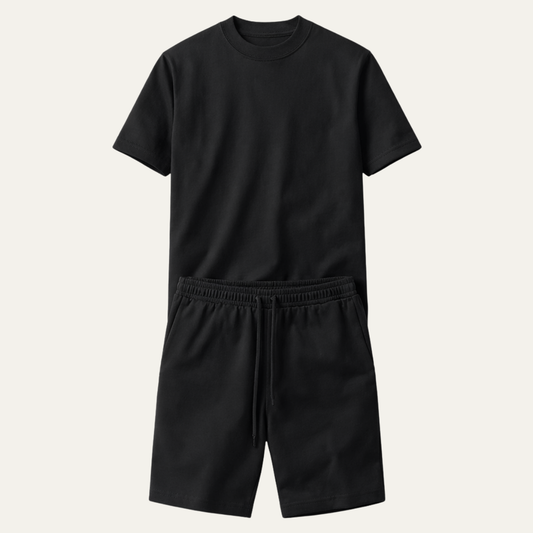 Men's Cotton Casual T-Shirt And Shorts Set - Fashinoza