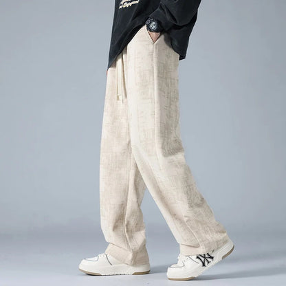 Men's Relaxed Fit Ribbed Drawstring Pants Casual Comfort - 
Fashinoza