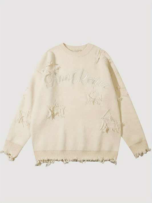 Women's Distressed Sweater - 
Fashinoza