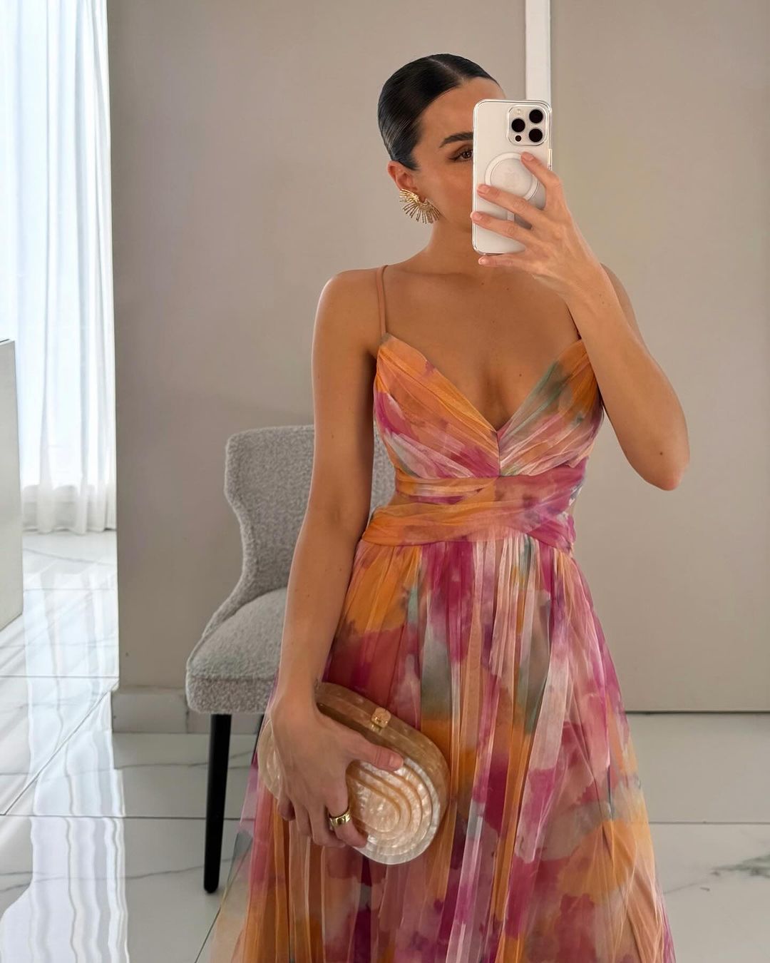 Women's Floral Maxi Dress Spaghetti Strap