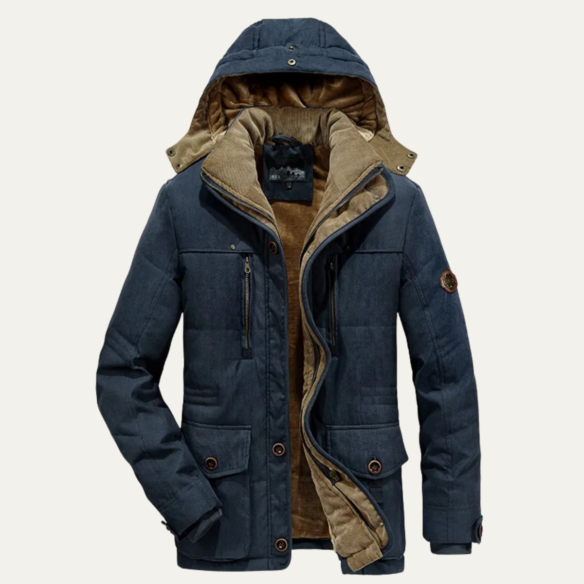 Men's Warm Hooded Parka Jacket - Fashinoza