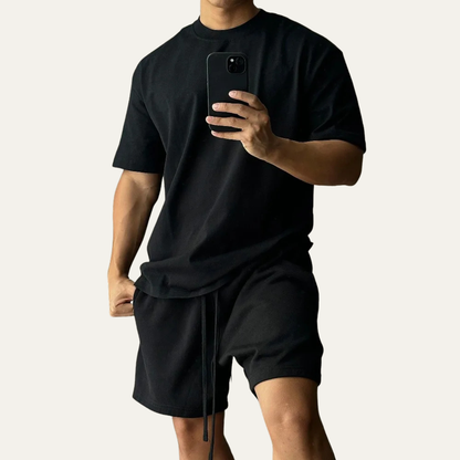 Men's Cotton Casual T-Shirt And Shorts Set