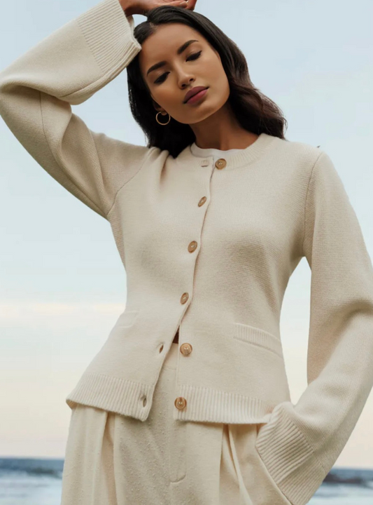 Women's Long Sleeve Flare Sweater Cozy Knit - Fashinoza