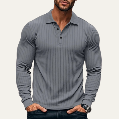 Men's Ribbed Polo Shirt Knitted