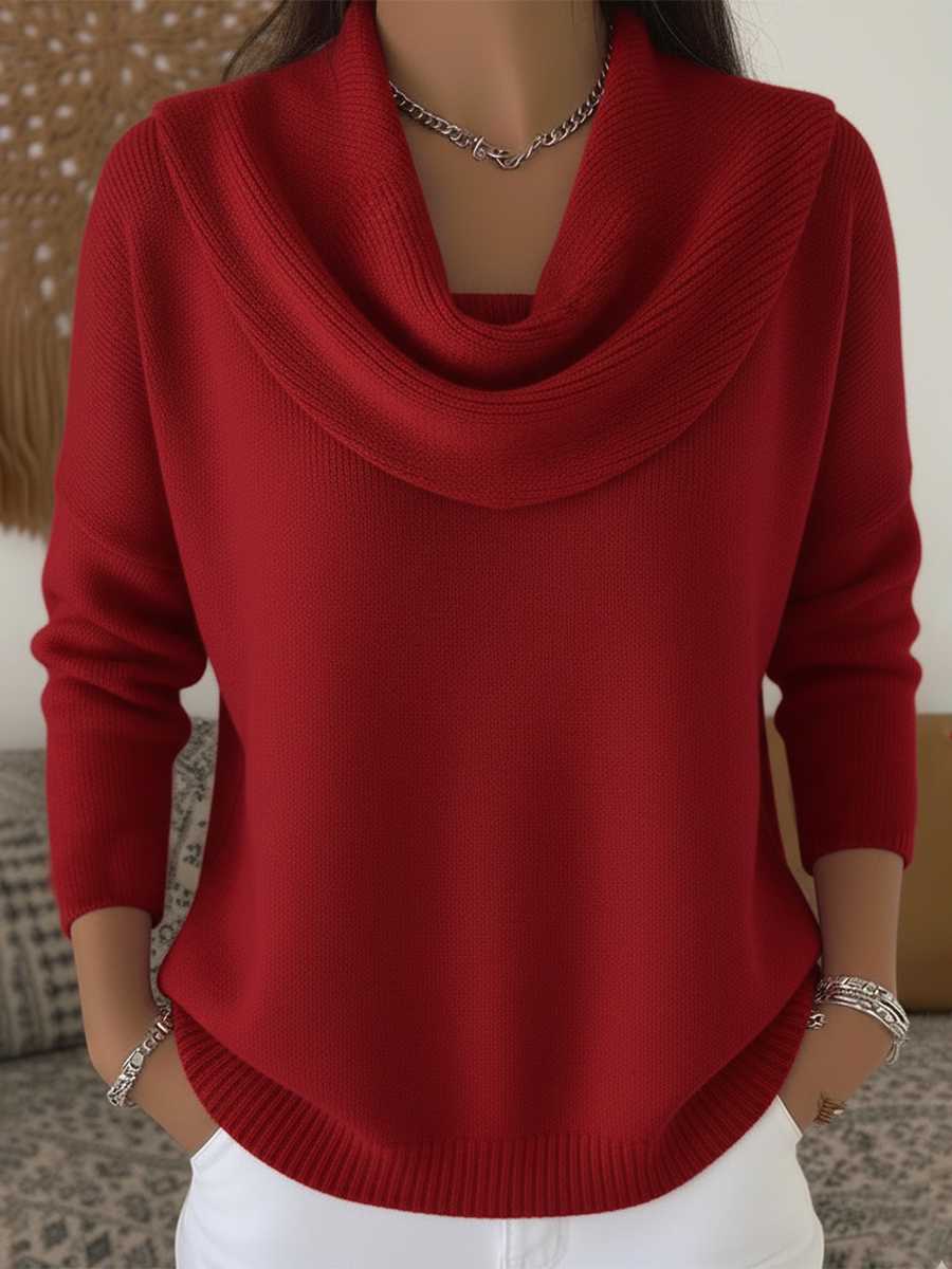 Women's Cowl Neck Sweater - Fashinoza