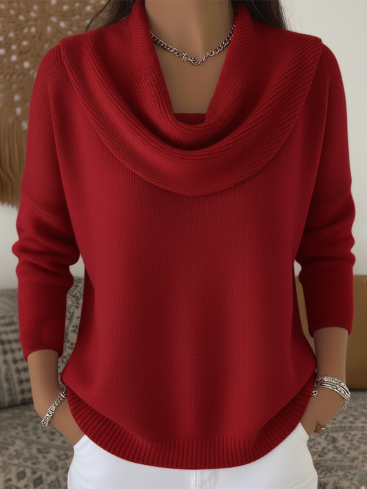 Women's Cowl Neck Sweater - Fashinoza