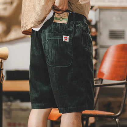 Men's Corduroy Drawstring Shorts Comfortable Casual