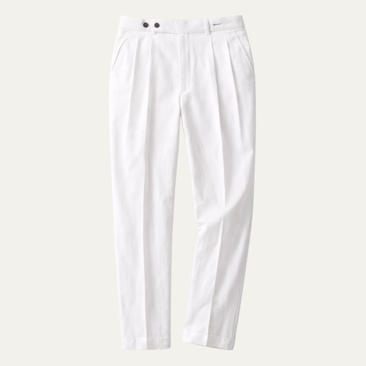 Men's High Waist Linen Dress Pants - Fashinoza