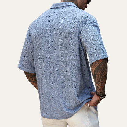 Men's Short Sleeve Polo Shirt Cotton Light Blue