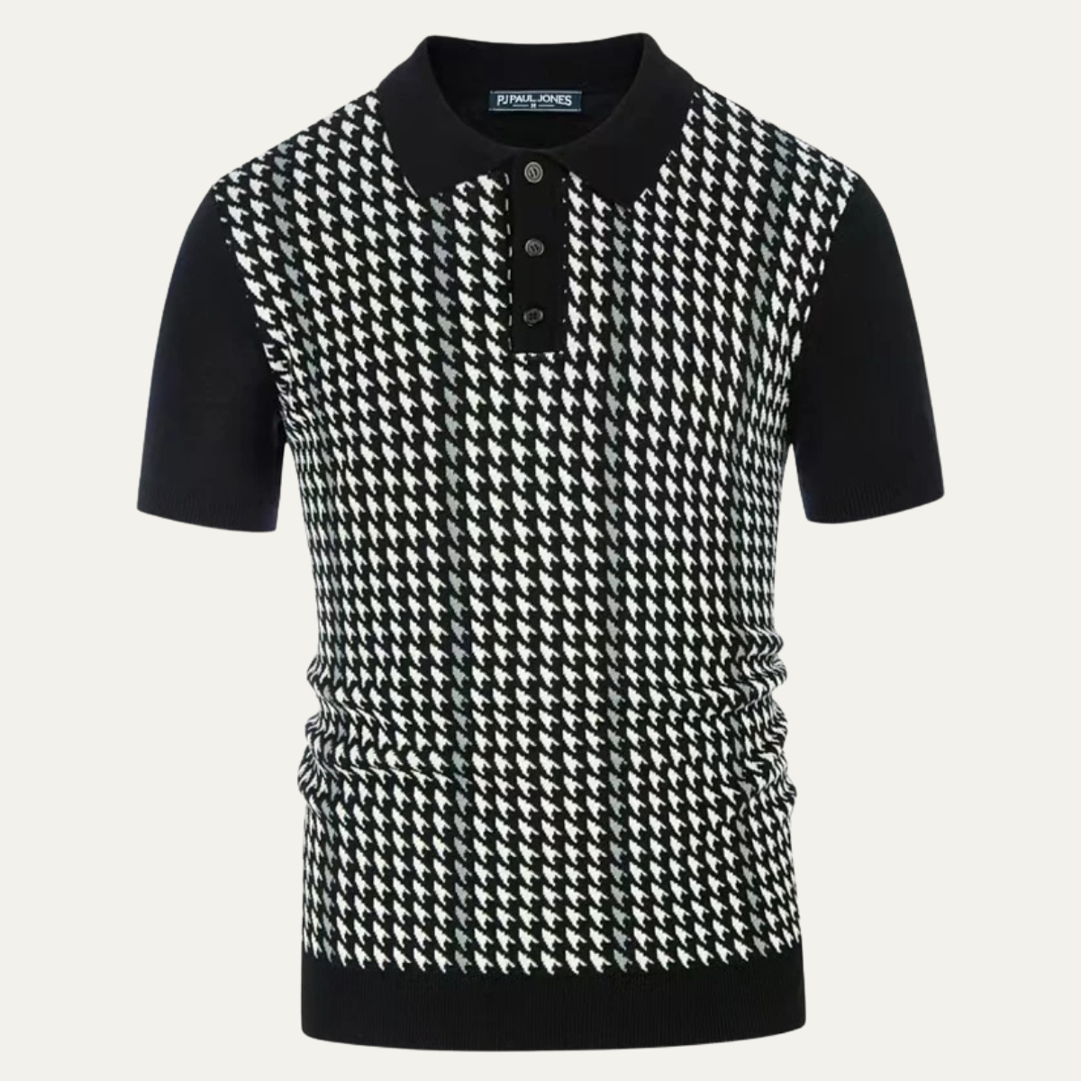 Amarone Men's Knit Polo Contrast Pattern Shirt - Fashinoza