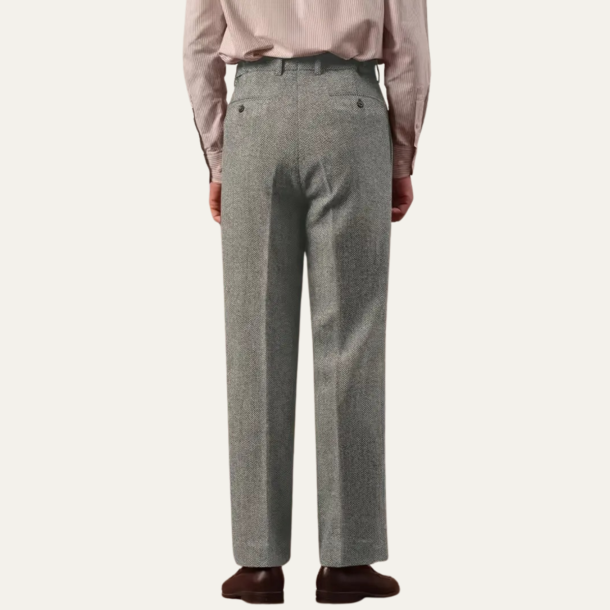 Men's High Waist Pleated Pants Tailored Fit