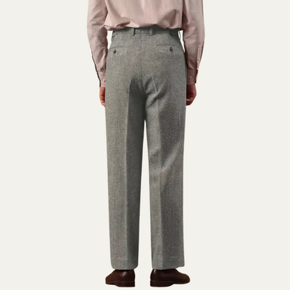 Men's High Waist Pleated Pants Tailored Fit