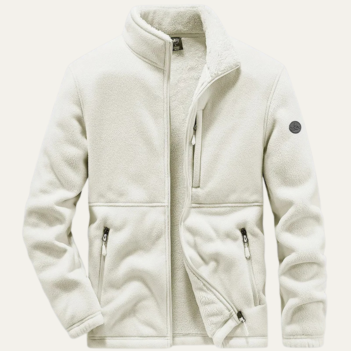 Men's Fleece Zip Jacket With Pockets - Fashinoza