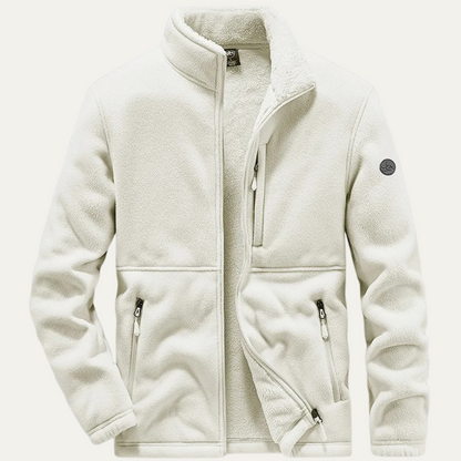 Men's Fleece Zip Jacket With Pockets - Fashinoza