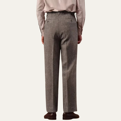 Men's High Waist Pleated Pants Tailored Fit