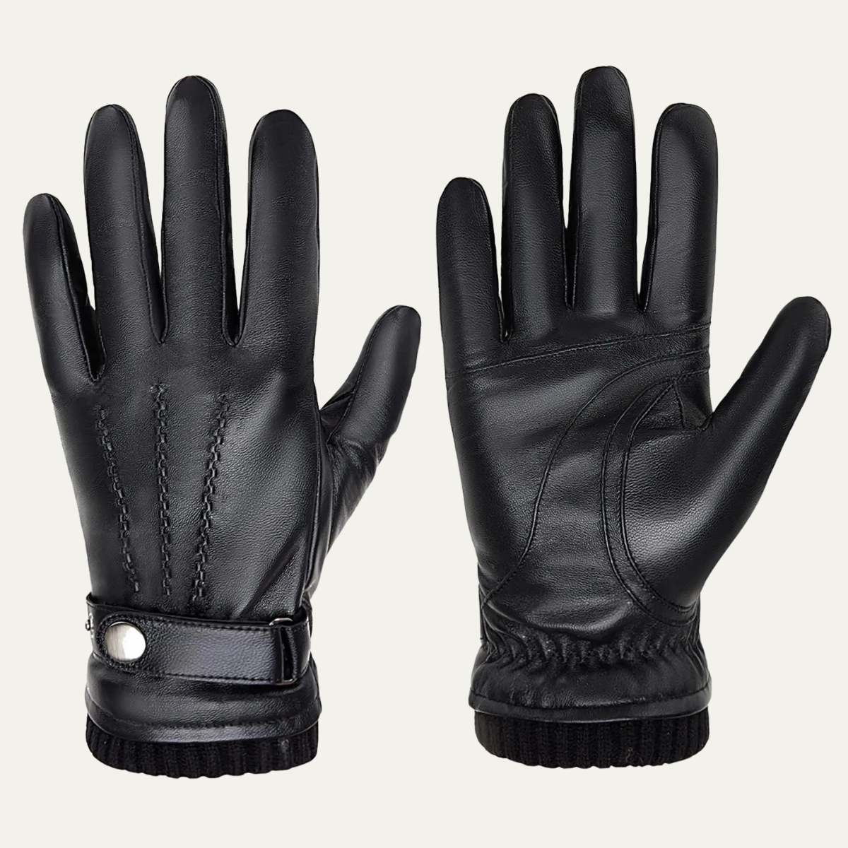 Ashcroft Men's Leather Gloves Fleece Lined Winter Brown - Fashinoza