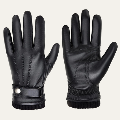 Ashcroft Men's Leather Gloves Fleece Lined Winter Brown - Fashinoza
