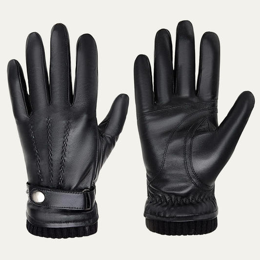 Ashcroft Men's Leather Gloves Fleece Lined Winter Brown - Fashinoza