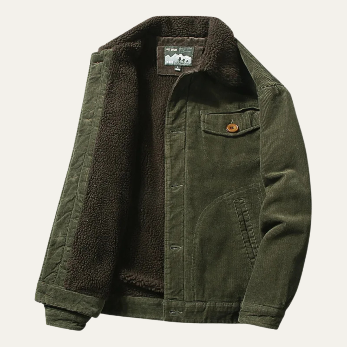 Men's Corduroy Jacket Winter Turn Down Collar