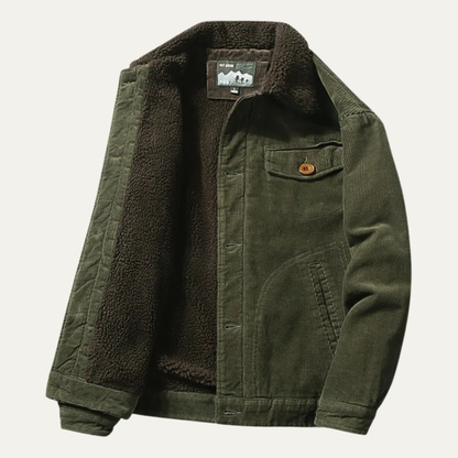 Men's Corduroy Jacket Winter Turn Down Collar
