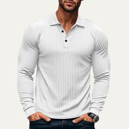 Men's Ribbed Polo Shirt Knitted