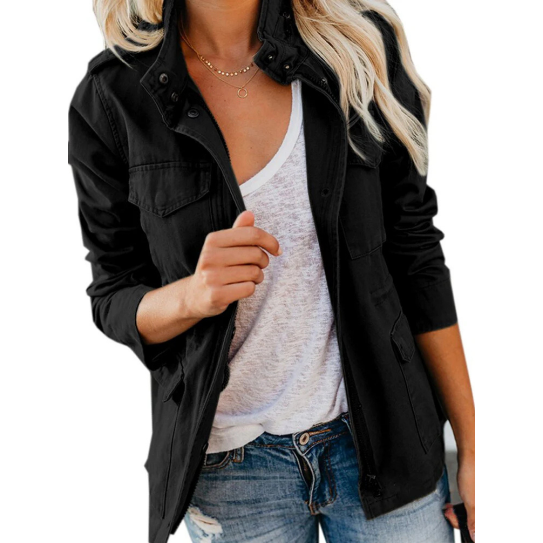 Women's Casual Zip Up Jacket Comfortable - Fashinoza