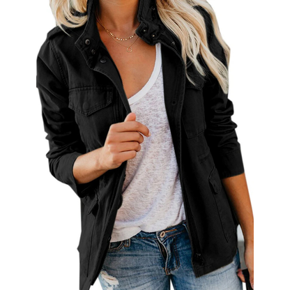 Women's Casual Zip Up Jacket Comfortable - Fashinoza