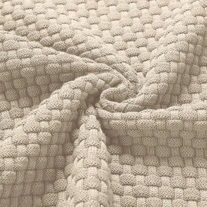 Men's Winter Knitted Sweater Half Zip Warm Beige