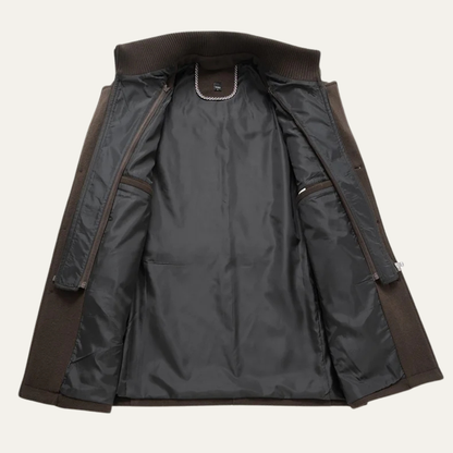 Edgemont Men's Wool Blend Trench Coat Double Collar