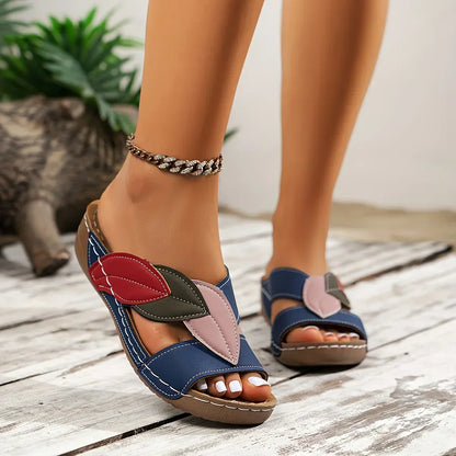 Women's Colorblock Wedge Sandals Open Toe
