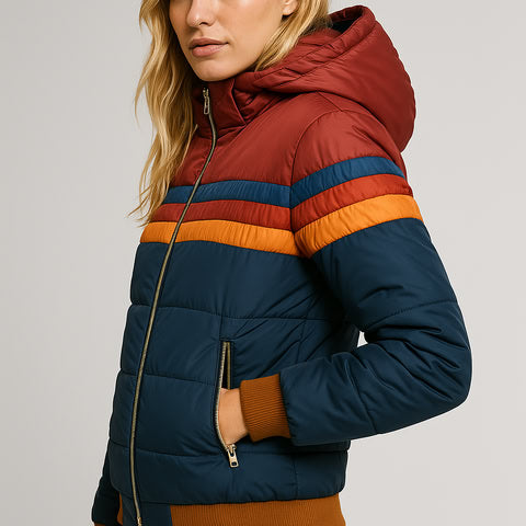 Women's Waterproof Puffer Jacket Hooded Black