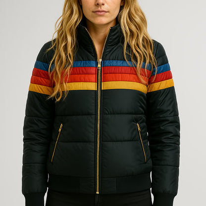 Women's Waterproof Puffer Jacket Hooded Black