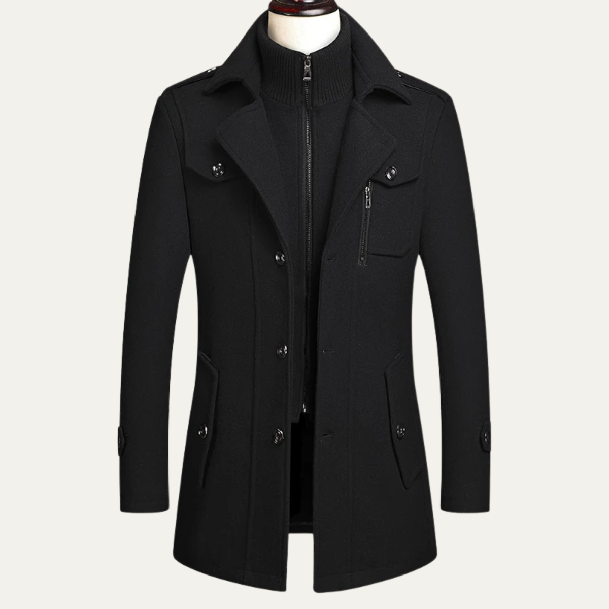 Ellendale Men's Wool Blend Long Winter Overcoat