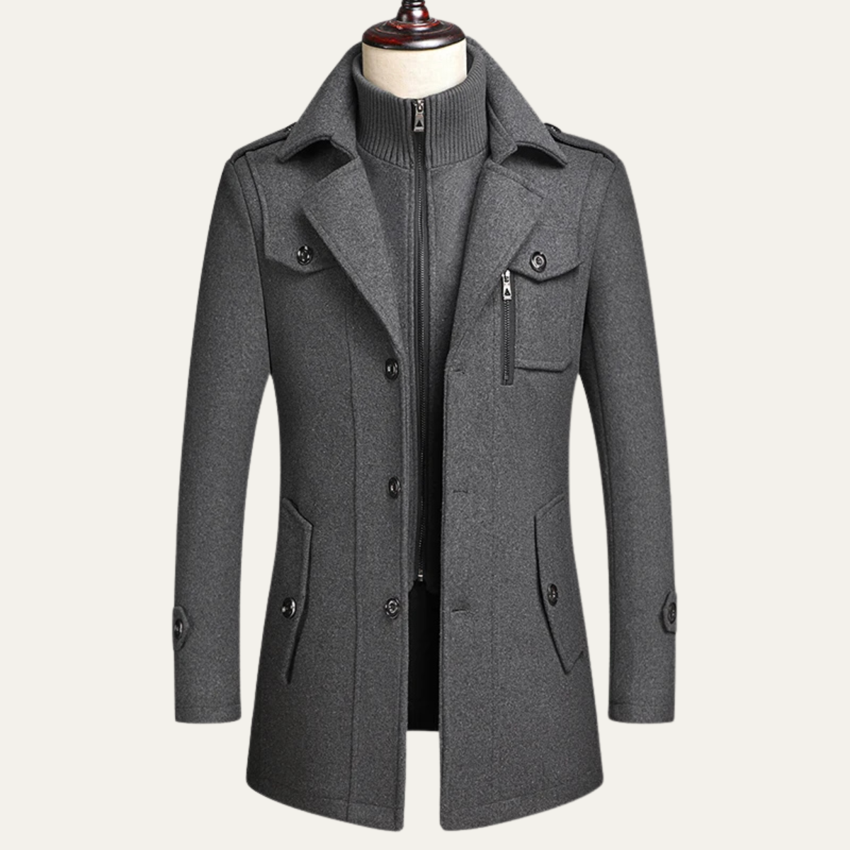 Ellendale Men's Wool Blend Long Winter Overcoat