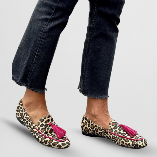 Women's Patterned Tassel Loafers - Fashinoza
