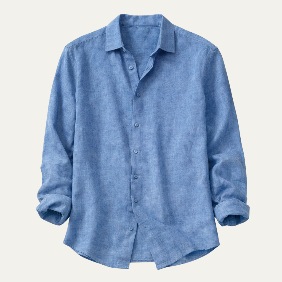 Alderhill Men's Linen Cotton Shirt Breathable Turn Down Collar - Fashinoza