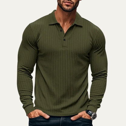 Men's Ribbed Polo Shirt Knitted