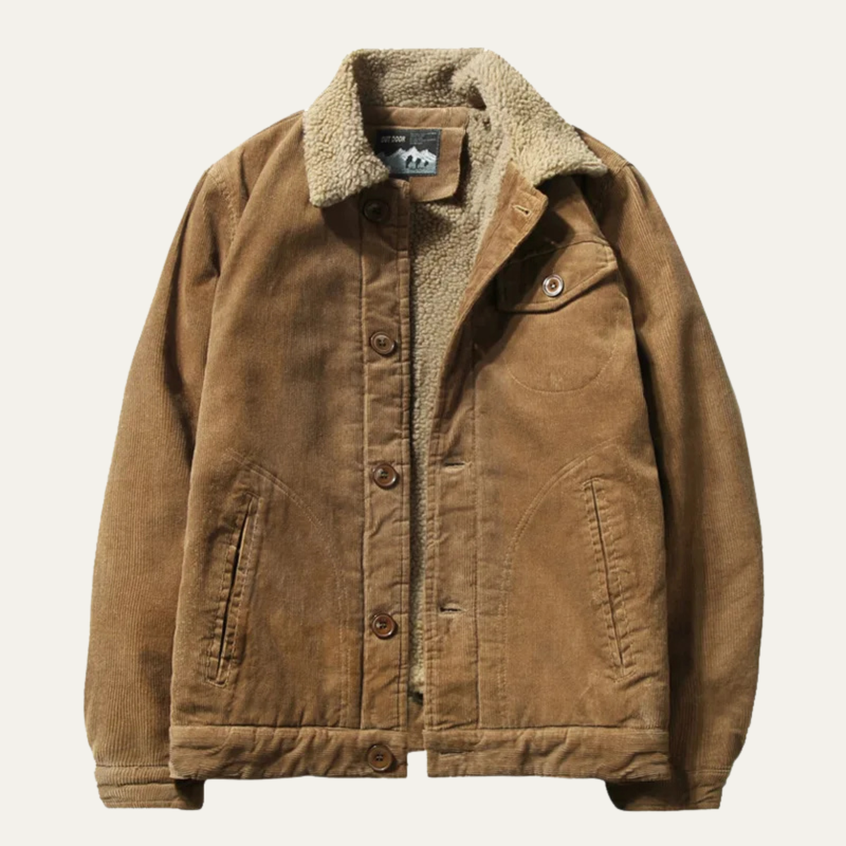 Men's Corduroy Jacket Winter Turn Down Collar - Fashinoza
