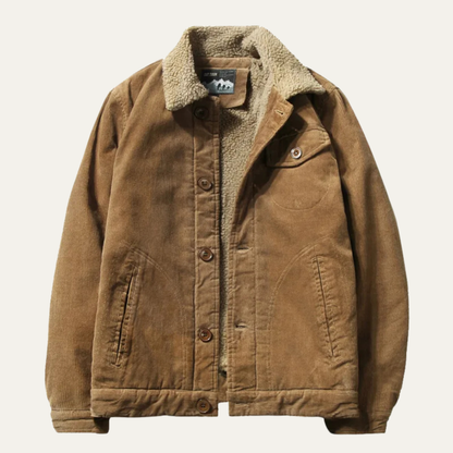 Men's Corduroy Jacket Winter Turn Down Collar - Fashinoza