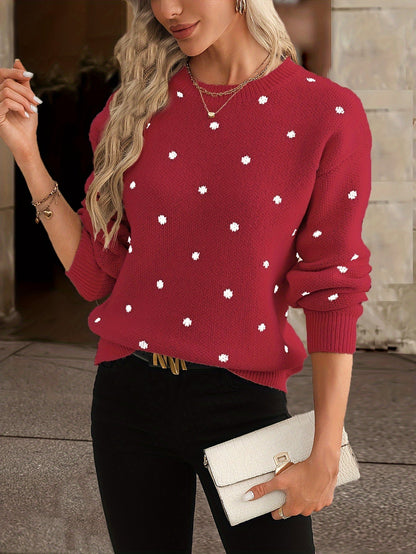 Women's Polka Dot Sweater Casual
