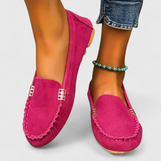 Women's Suede Slip-On Loafers Flat Moccasin Shoes - Fashinoza