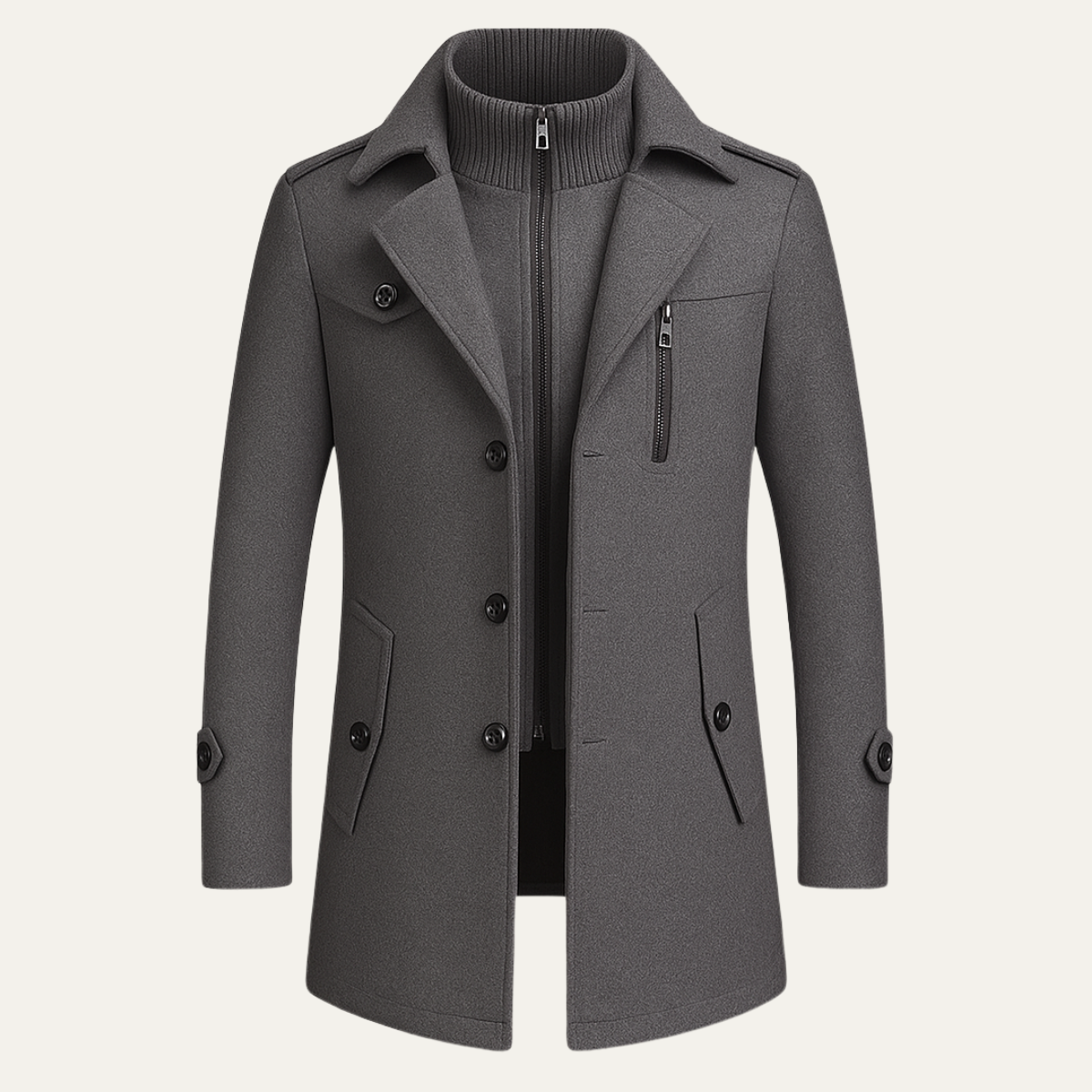 Ellendale Men's Wool Blend Long Winter Overcoat